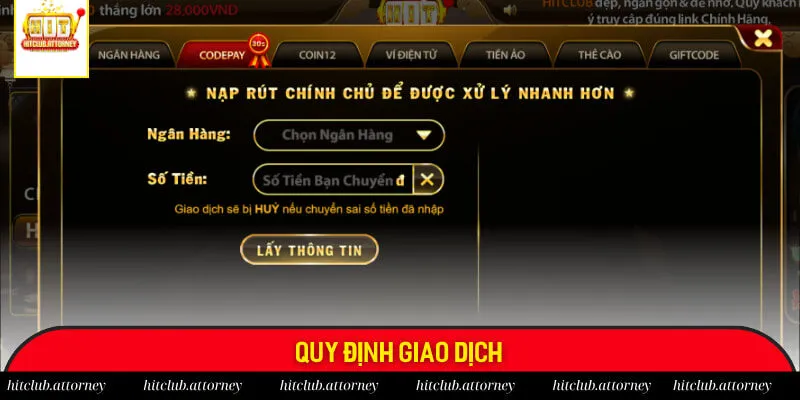 Quy định giao dịch